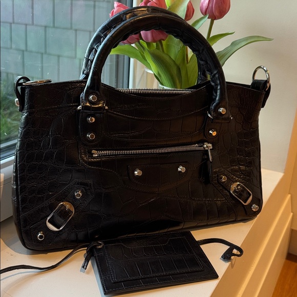 Balenciaga First Croc-Embossed Handbag - Picture 6 of 16